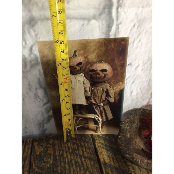 Pumpkin Heads Odd Bizarre Reprint Photo Antique Reprint Kids with Pumpkin Heads - Picture 2 of 13